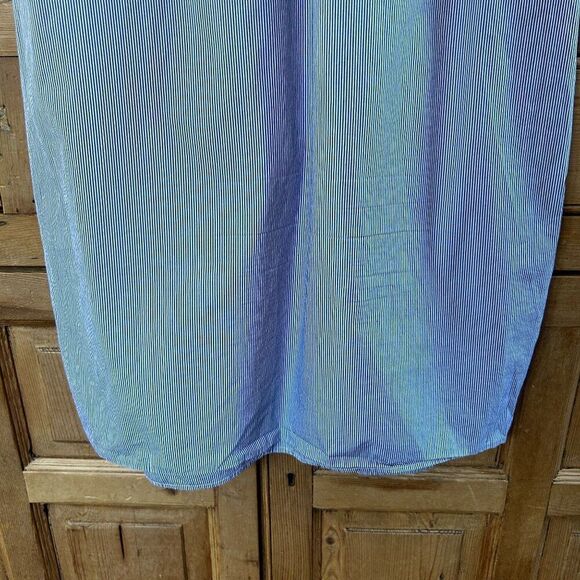 Brooks Brothers Red Fleece 6 Striped Button Front Dress Blue White Sleeveless - Picture 10 of 11